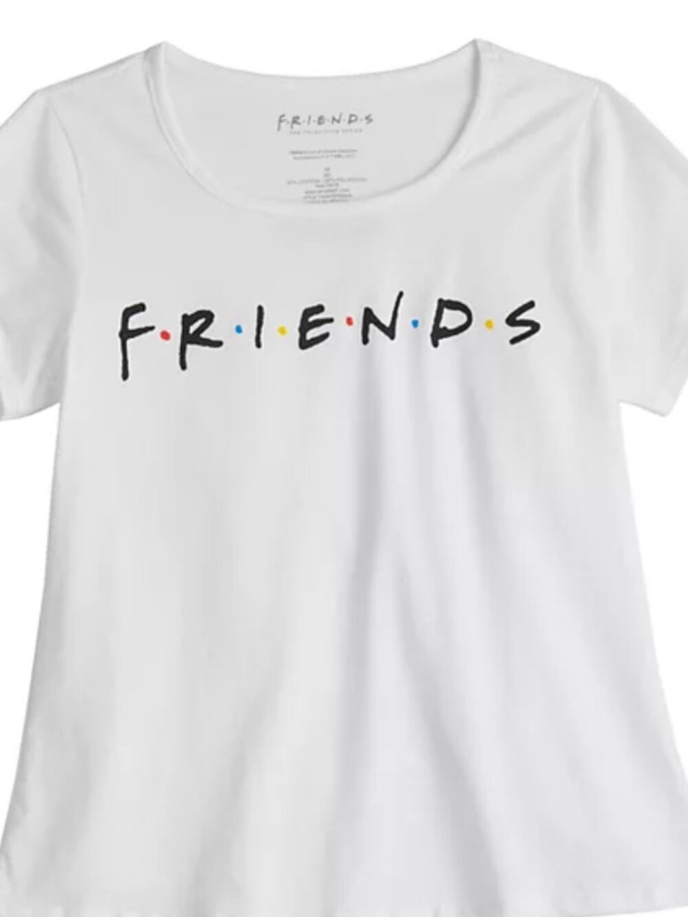 Big Girl's FRIENDS Classic Logo Hi-Low Short Sleeve T-Shirt - White - XL Plus
